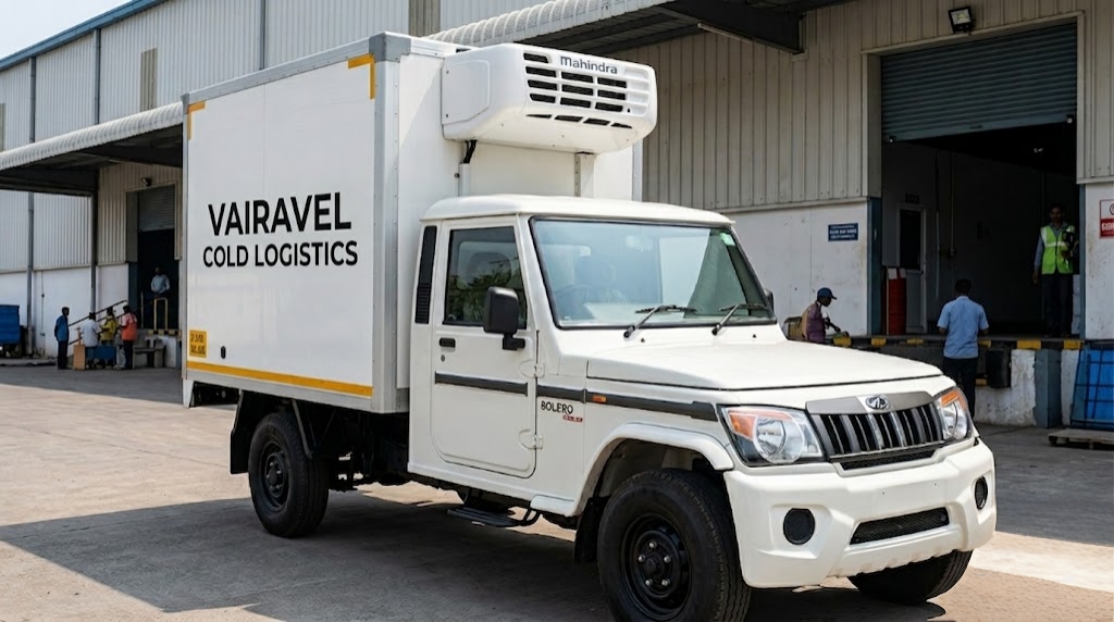 Vairavel Cold Logistics fleet of refrigerated trucks
